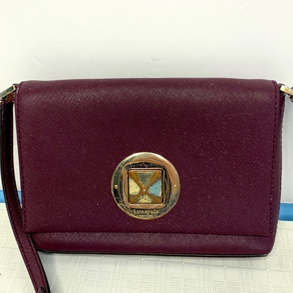 KATE SPADE Newbury Lane Sally Crossbody leather bag mulled wine